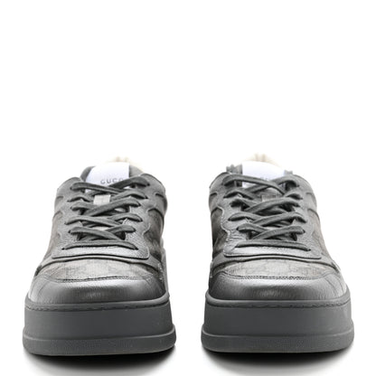 Gucci Textured Dollar Calfskin GG Supreme Monogram Mens Chunky Sneakers 9 Graphite Grey Black Grey 2 of 16
