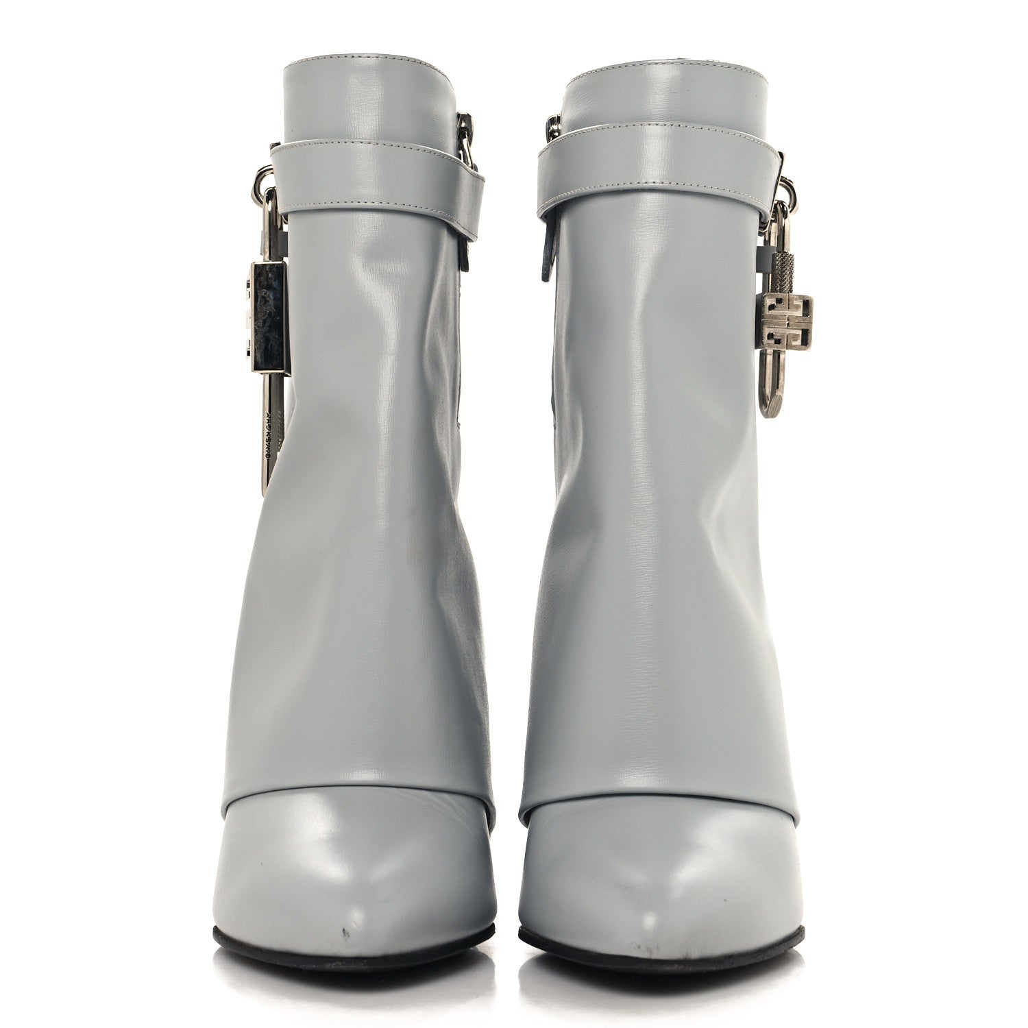 Givenchy Calfskin Shark Lock Ankle Boots 36 Light Grey 3 of 9