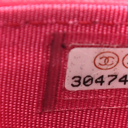 Chanel Shiny Goatskin Quilted 19 Card Holder Dark Pink 7 of 10