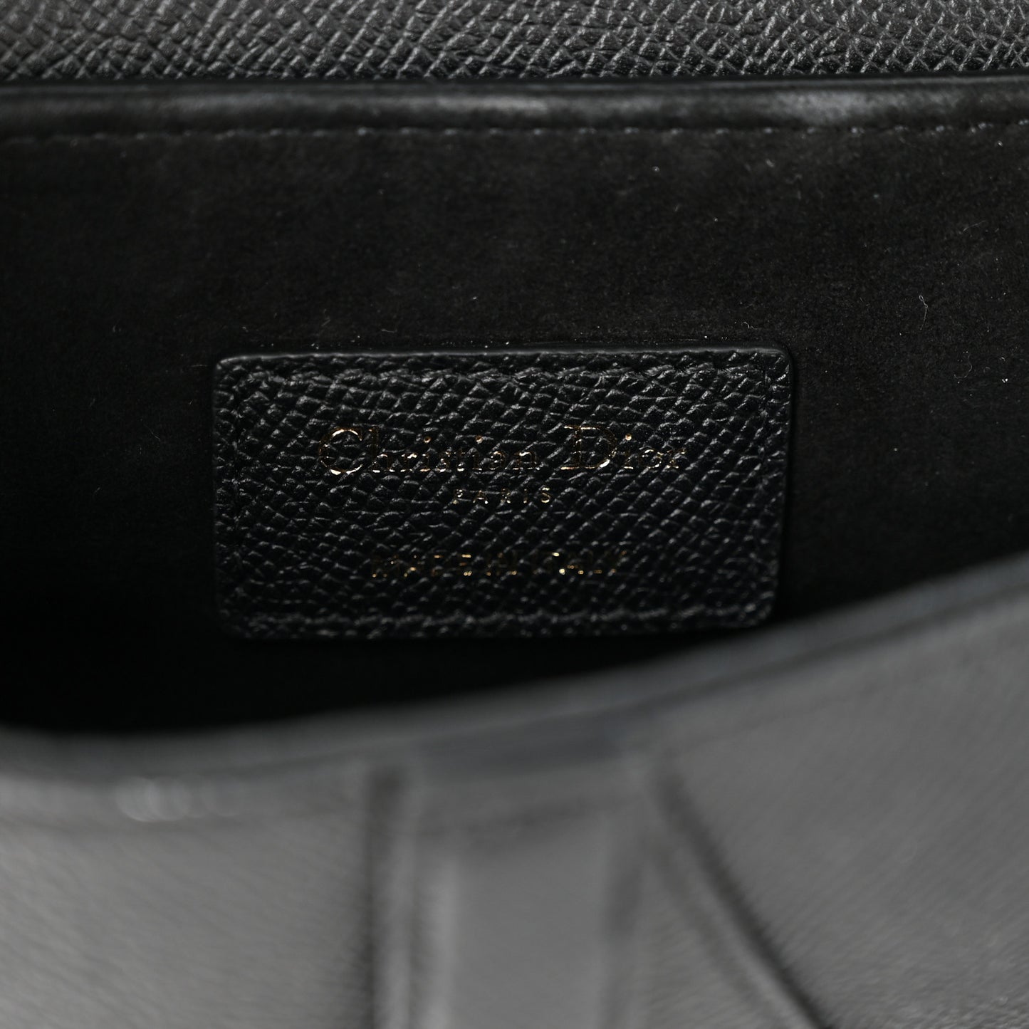 Grained Calfskin Mini Saddle Bag Black