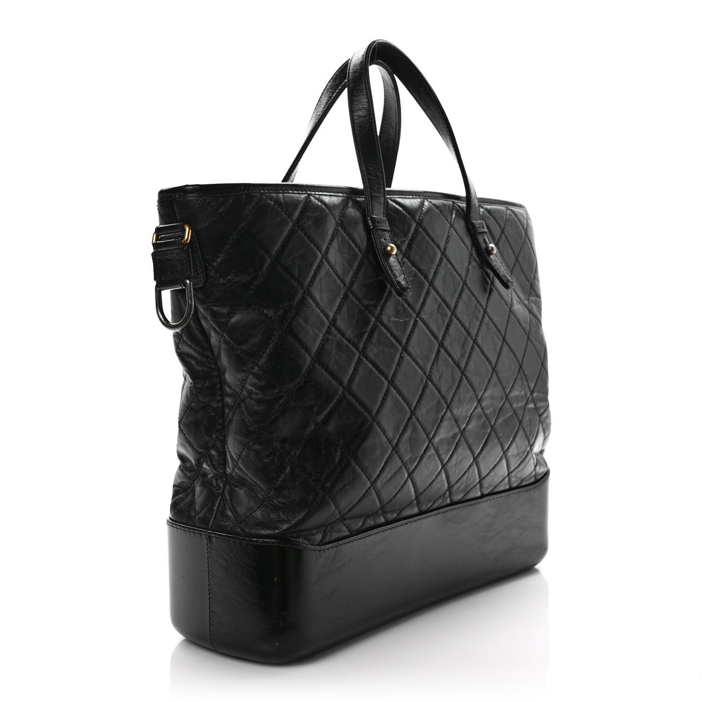 Calfskin Quilted Large Gabrielle Shopping Tote Black