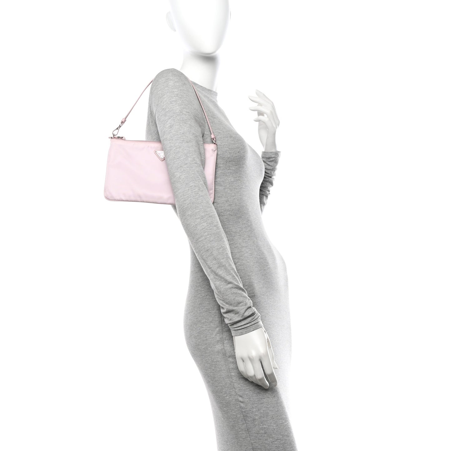 Re-Nylon Vela Saffiano Mini Pochette Bag Alabastro