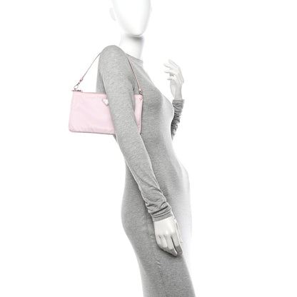 Prada Re-Nylon Vela Saffiano Mini Pochette Bag Alabastro 2 of 13