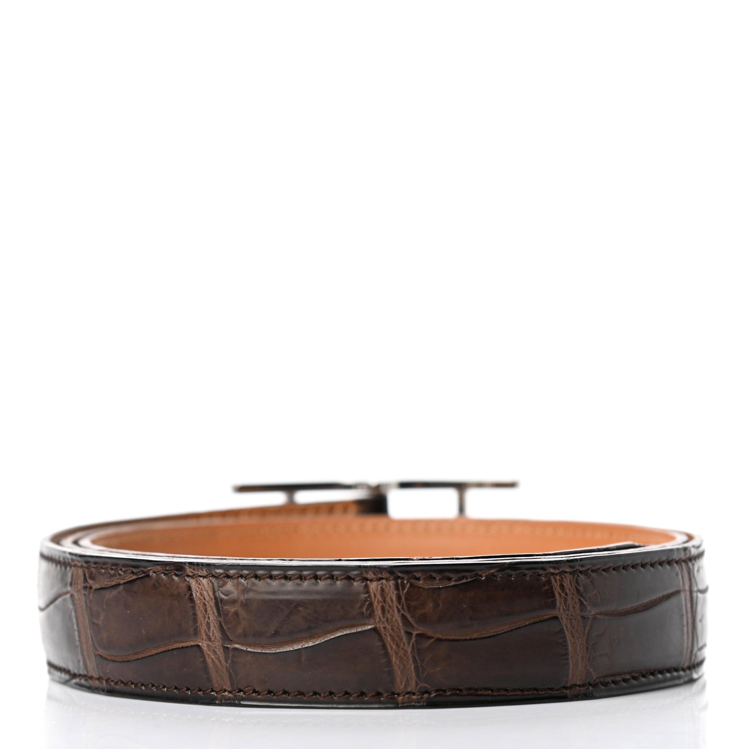 Hermes Matte Porosus Crocodile 32mm Belt 95 Chocolate 2 of 4