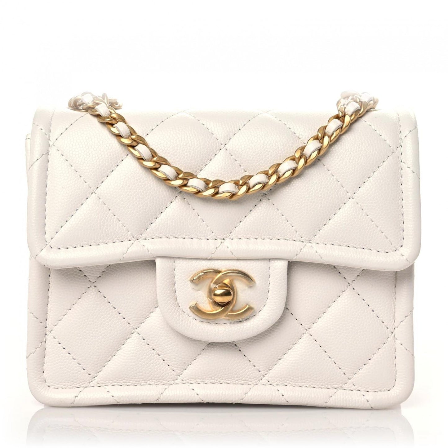 Caviar Quilted Mini Sweet Classic Flap White