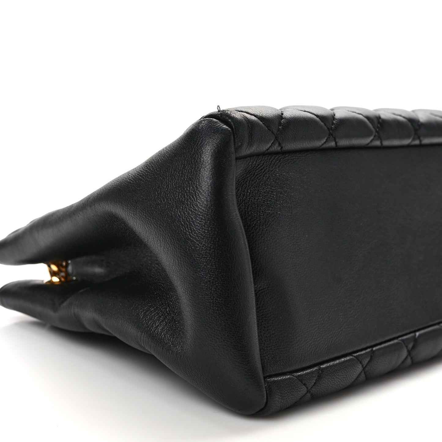 Nappa Quilted Medusa Chain Shoulder Bag Black
