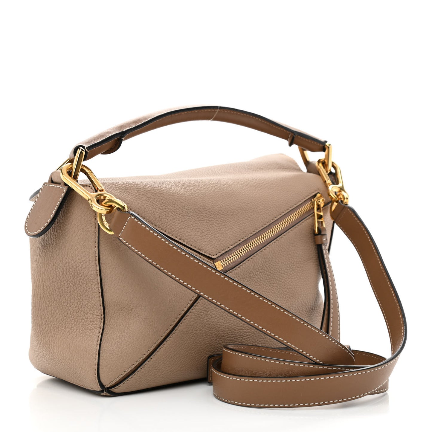 Grained Calfskin Small Puzzle Bag Sand Mink