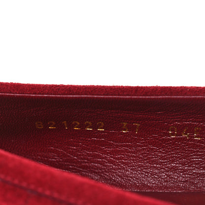Gucci Suede Micro GG Horsebit Womens Kensington Moccasin Loafers 37  Rosso Ancora 10 of 11