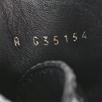 Chanel Shiny Calfskin Velvet Pearl Combat Short Boots 36.5 Black 8 of 9