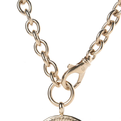 Chanel Quilted CC Pendant Chain Necklace Gold 4 of 5