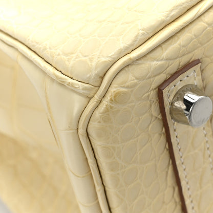 Hermes Matte Alligator Birkin 25 Vanille 9 of 12