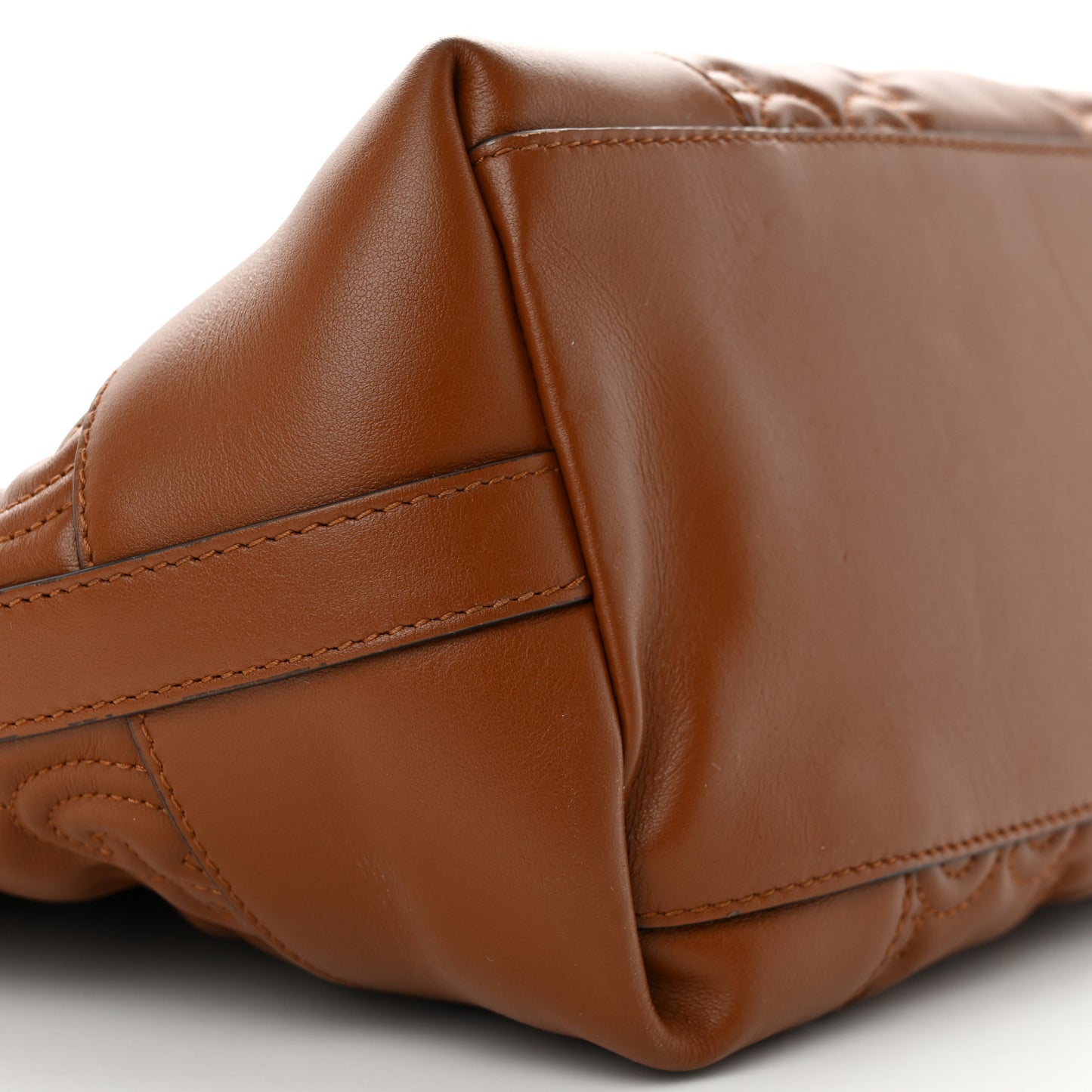 Calfskin GG Matelasse Medium Ophidia Shopping Bag Peanut Brown