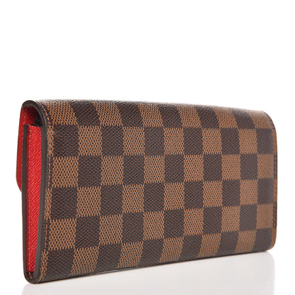 Louis Vuitton Damier Ebene Emilie Wallet Red 3 of 7