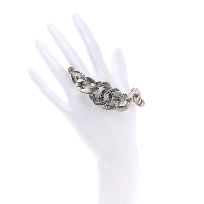 Chanel Crystal CC Chain Link Bracelet Grey 2 of 4