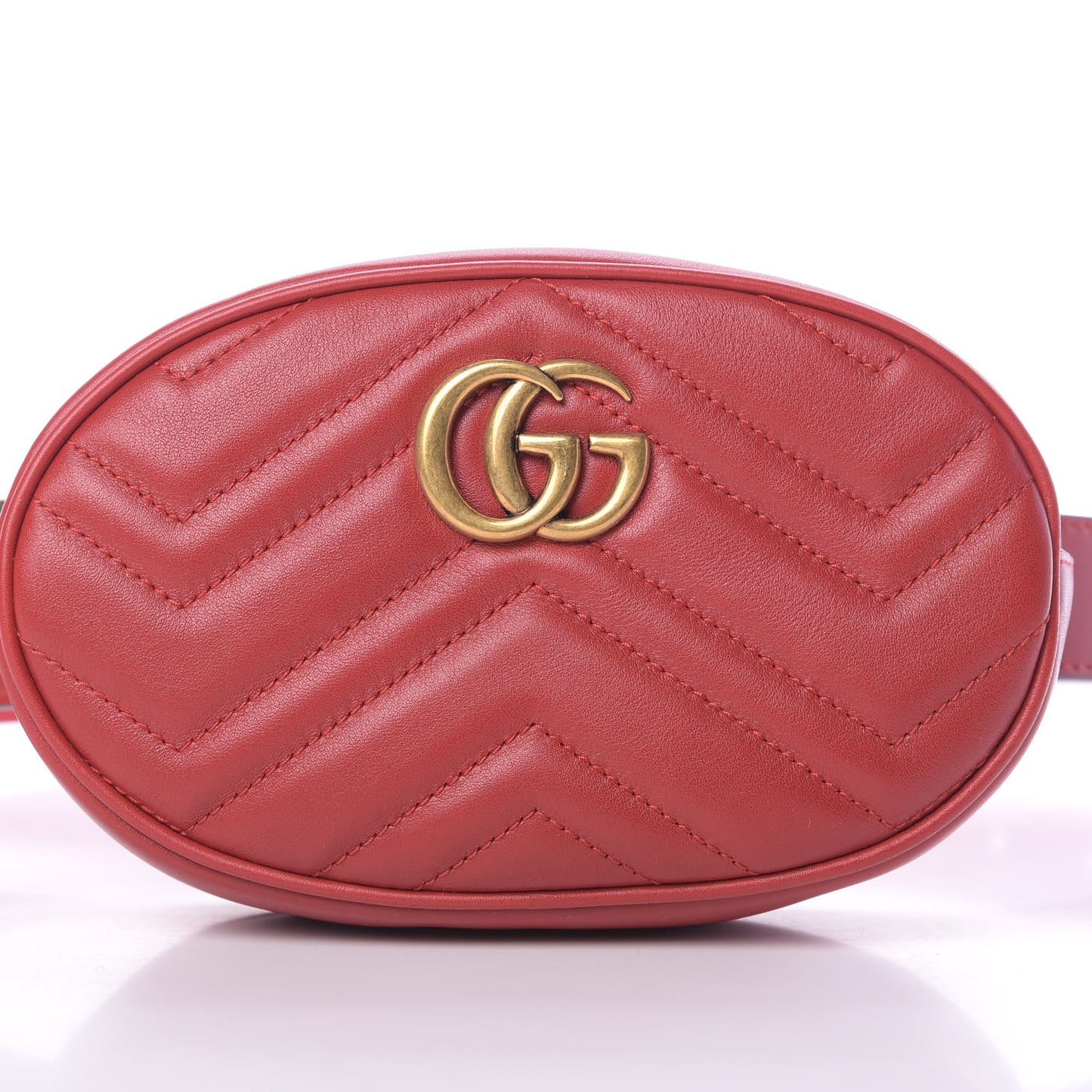 Calfskin Matelasse GG Marmont Belt Bag 75 30 Hibiscus Red
