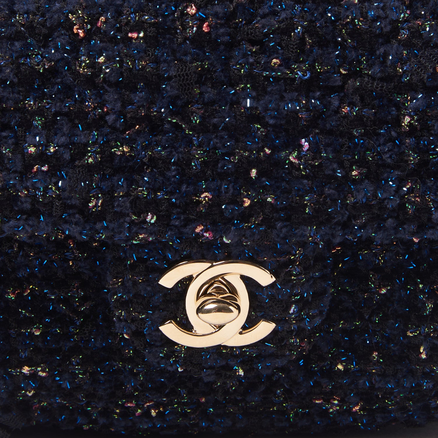 Chanel Tweed Front Pocket Backpack Navy 8 of 9