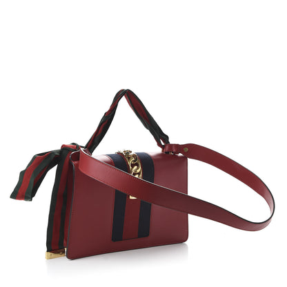 Gucci Calfskin Small Sylvie Shoulder Bag Hibiscus Red 3 of 10