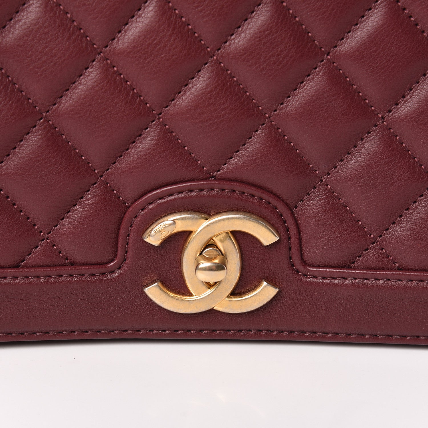 Chanel Calfskin Quilted Large Flap Bag Burgundy 8 of 11