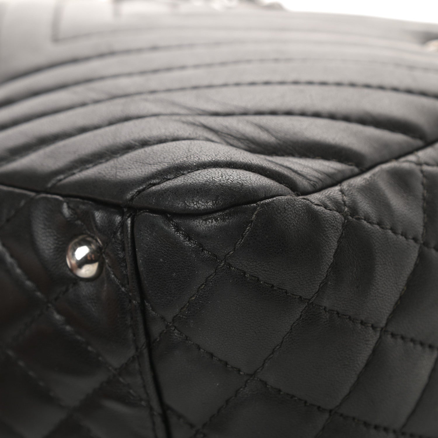 Chanel Lambskin Chevron Quilted Shoulder Bag Black 11 of 14