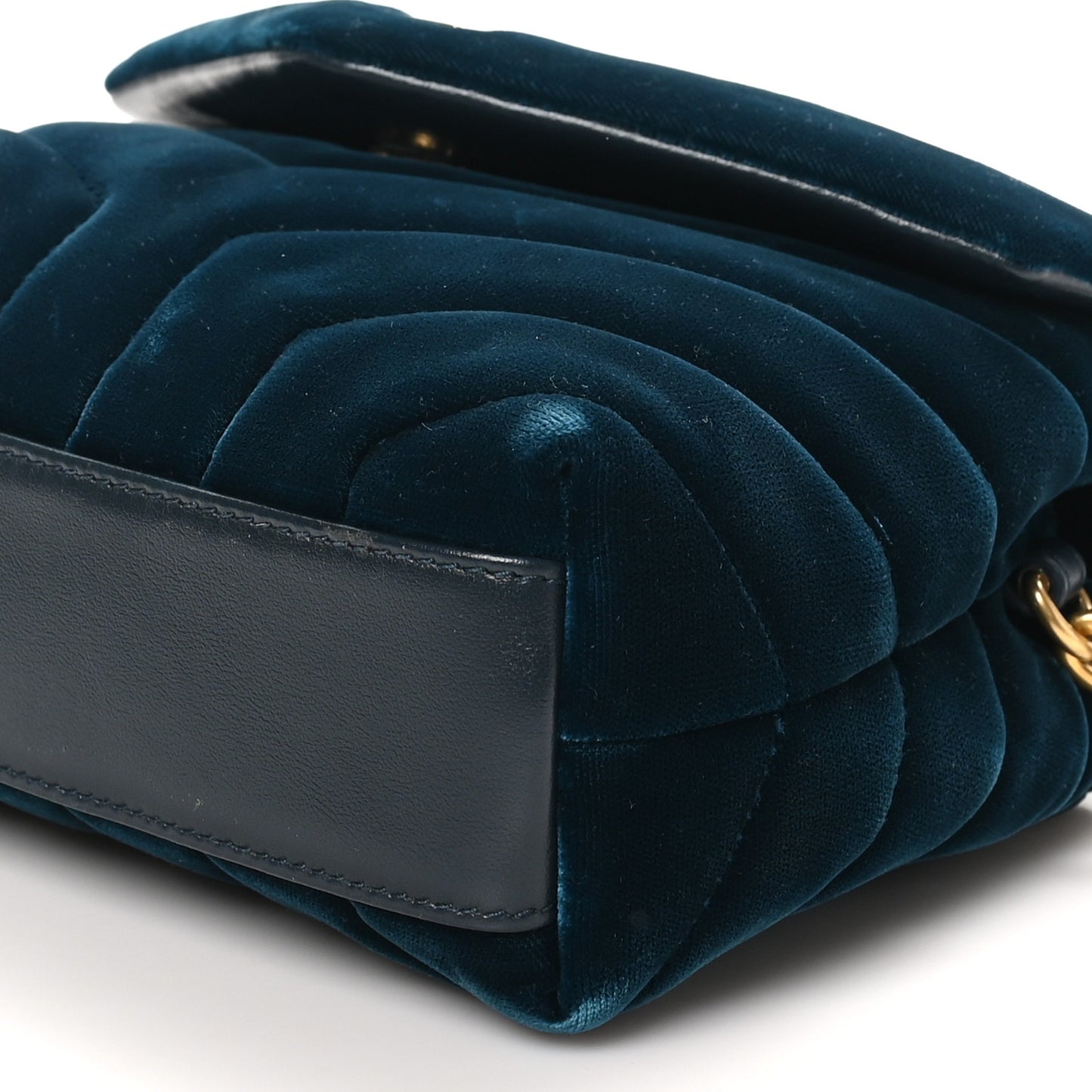 Velvet Y Quilted Monogram Toy Loulou Chain Satchel Dark Ottanio