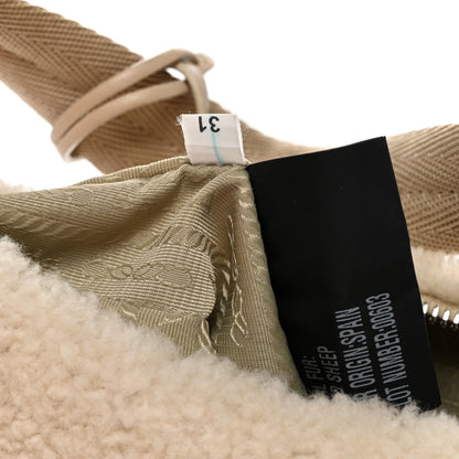 Prada Shearling Mini Re-Edition 2000 Bag Ecru 7 of 10