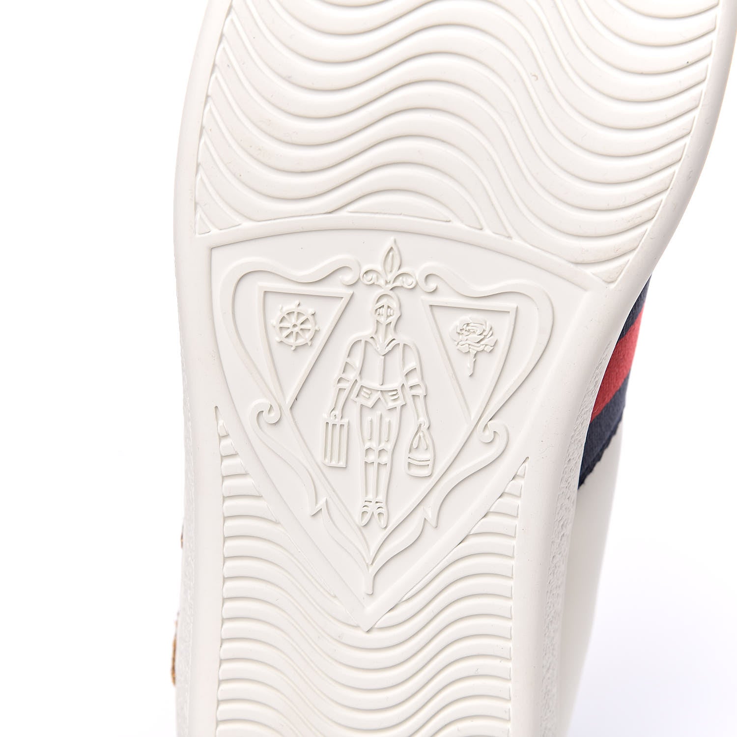 Gucci Calfskin Nappa Web LOVED Embroidered Womens Ace Sneakers 37.5 White Red Flame Notte 7 of 13