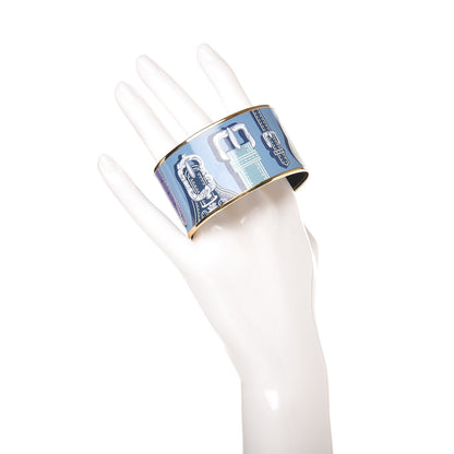 Hermes Enamel Printed Harnais Des Presidents Extra Wide Bracelet 65 2 of 6