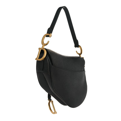 Christian Dior Grained Calfskin Saddle Bag Black 3 of 8