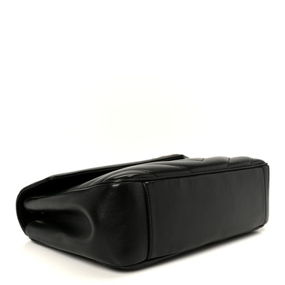 Saint Laurent Lambskin Chevron Quilted Large Loulou Black 5 of 15