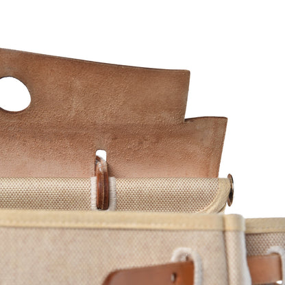 Hermes Toile Vache Calfskin Herbag 30 PM Backpack Natural 10 of 15