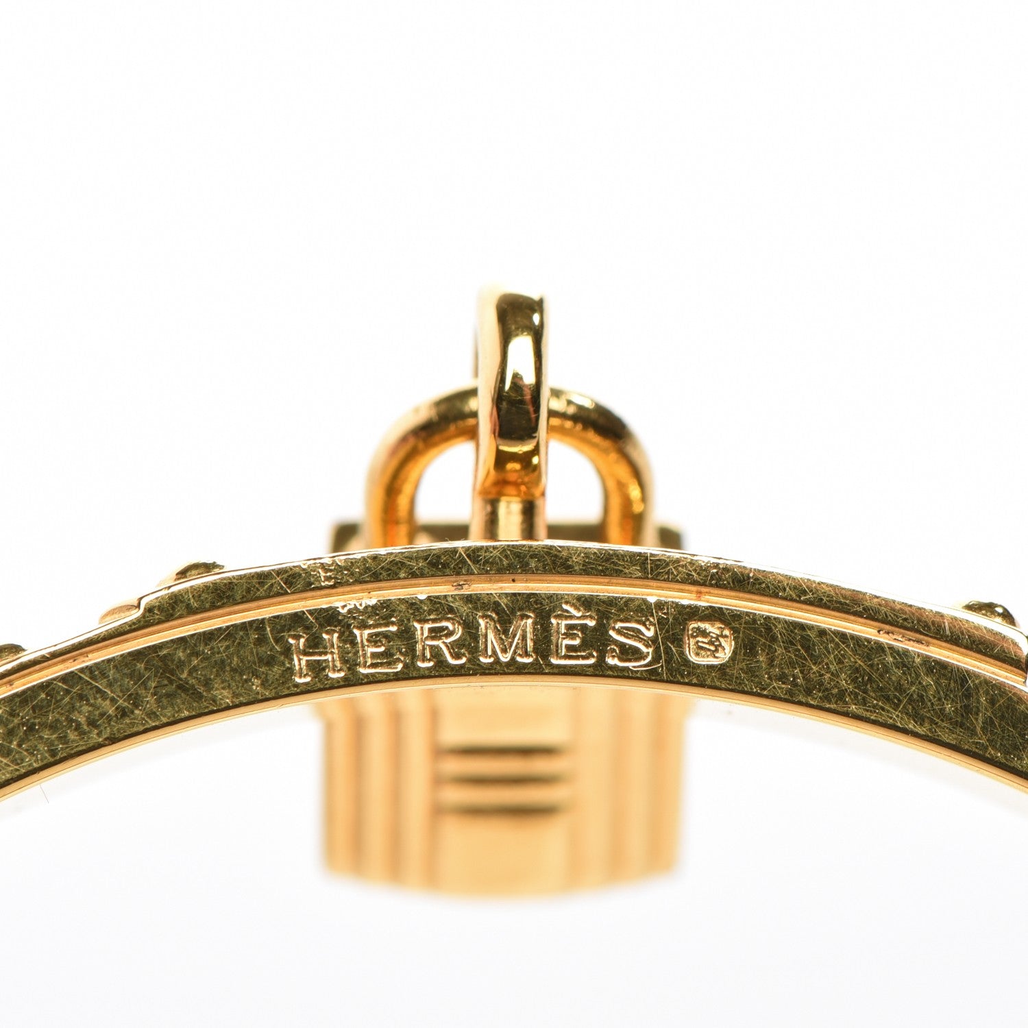 Hermes Lizard Kelly Lock Cadena Bracelet Vert Fonce 4 of 5