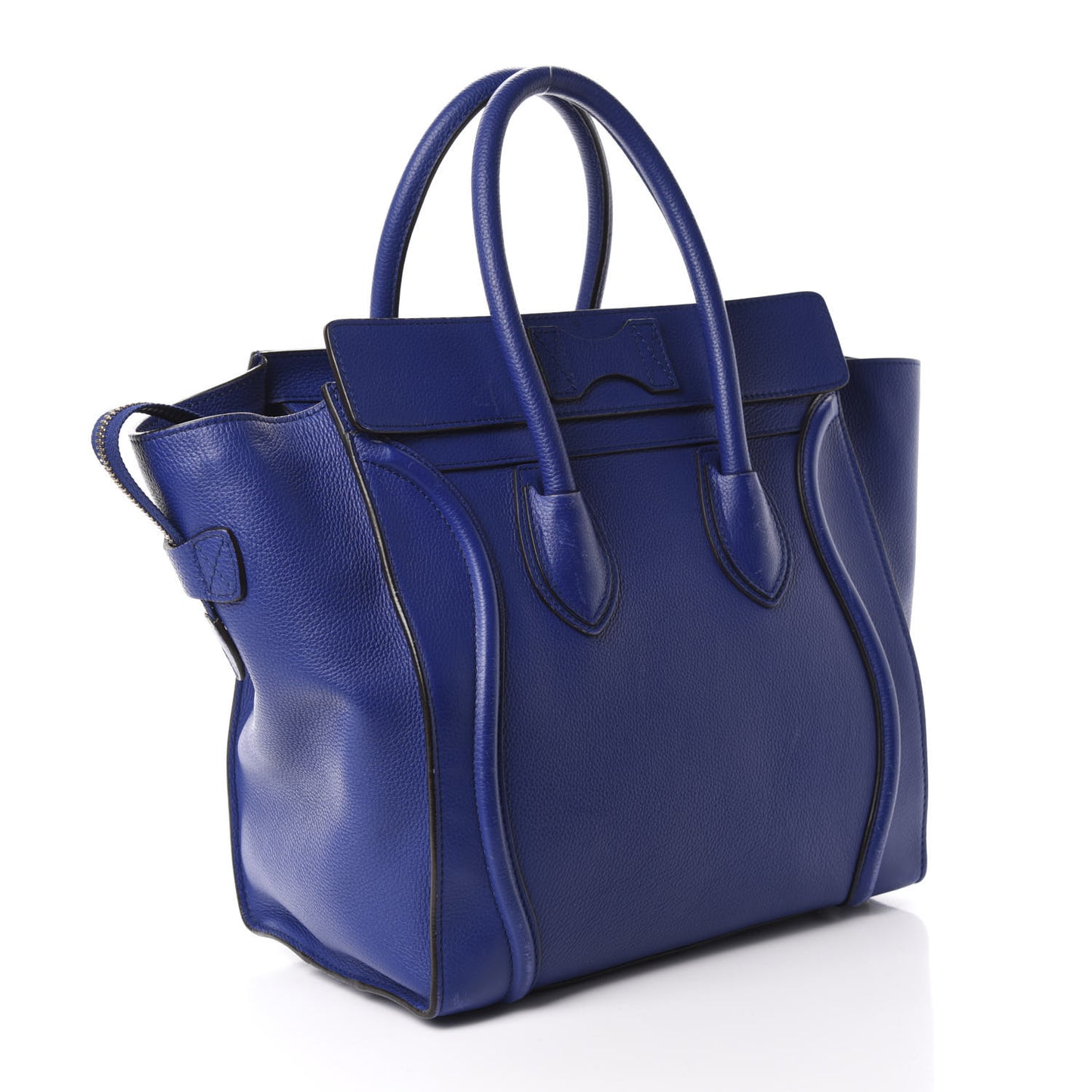 Drummed Calfskin Mini Luggage Indigo