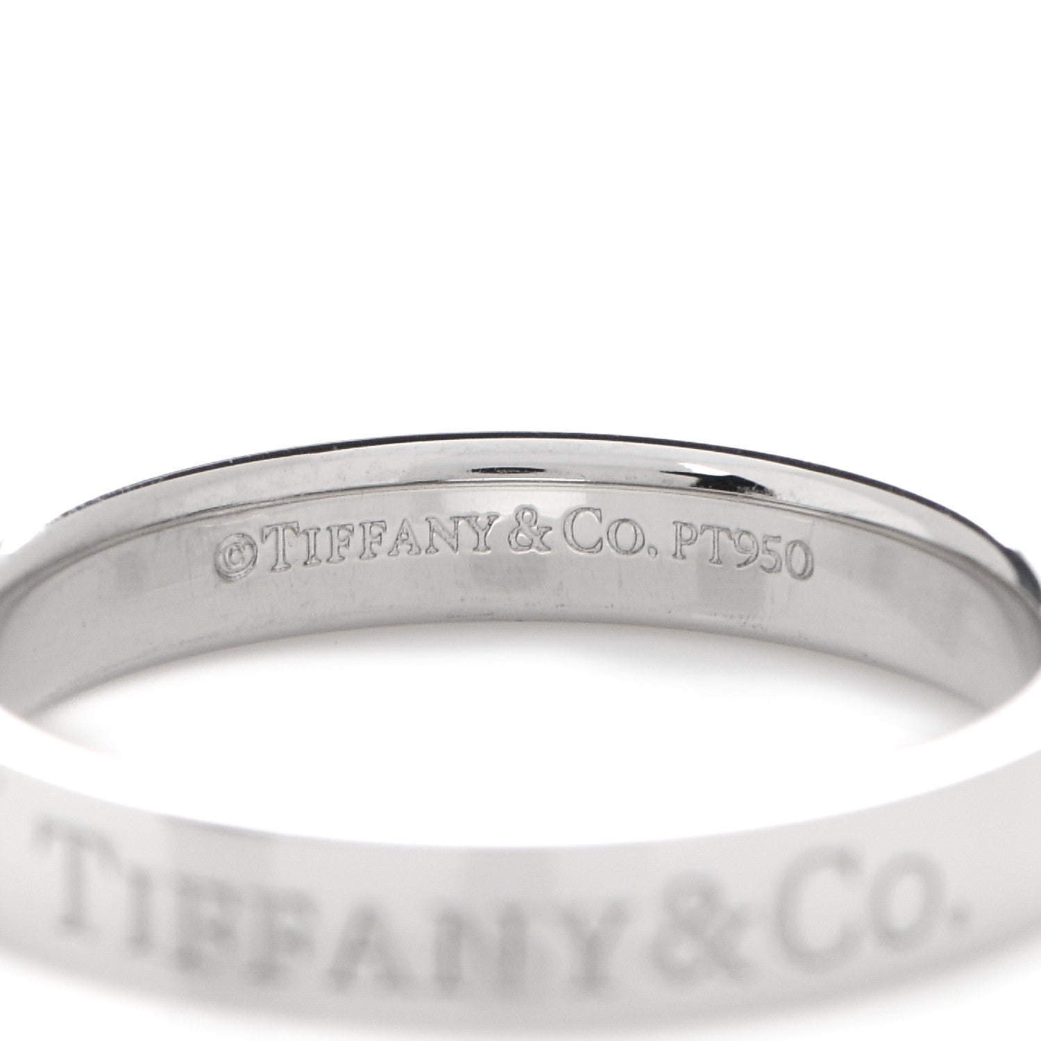 Tiffany Platinum Logo Band Ring 48 4.5 4 of 4