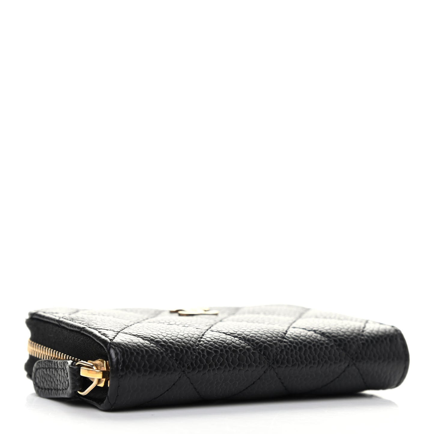 Caviar Quilted Zip Coin Purse Black