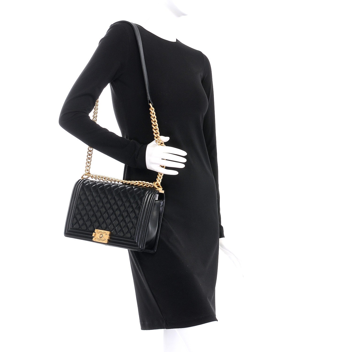 Chanel Lambskin Quilted New Medium Boy Flap Black 2 of 8
