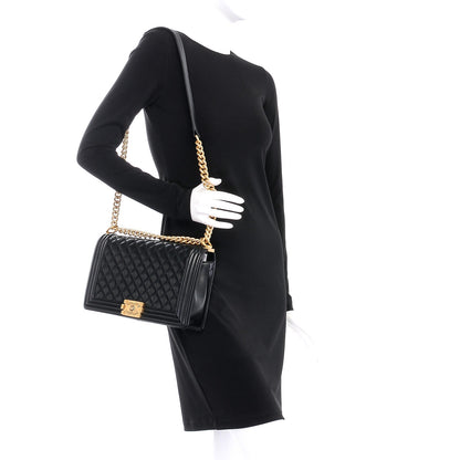 Chanel Lambskin Quilted New Medium Boy Flap Black 2 of 8