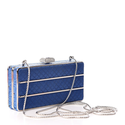 Judith Leiber Satin Swarovski Crystal Clutch Blue 4 of 9