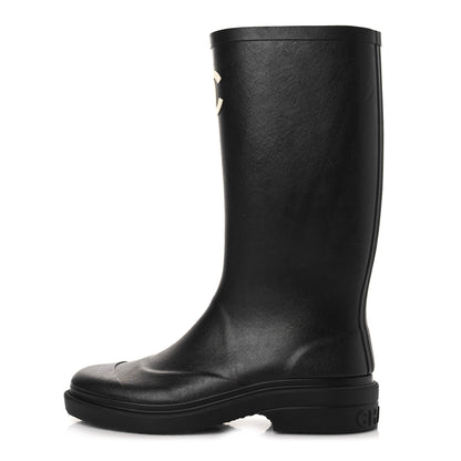 Chanel Caoutchouk CC High Boots 37 Black 1 of 8