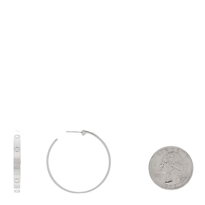 Cartier 18K White Gold Large LOVE Hoop Earrings 2 of 5