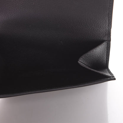 Louis Vuitton Calfskin LockMe II Floral Compact Wallet Black 5 of 9