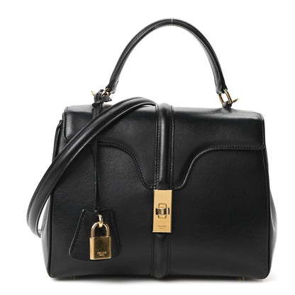 Celine Satinated Calfskin Small 16 Top Handle Bag Black 1 of 10