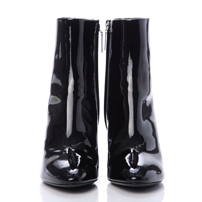 Saint Laurent Patent Loulou Ankle Zip Boot 37.5 Black 2 of 7