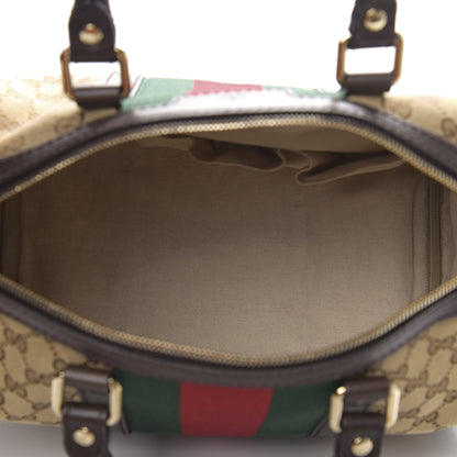 Gucci Monogram Vintage Web Medium Boston Dark Brown 4 of 9