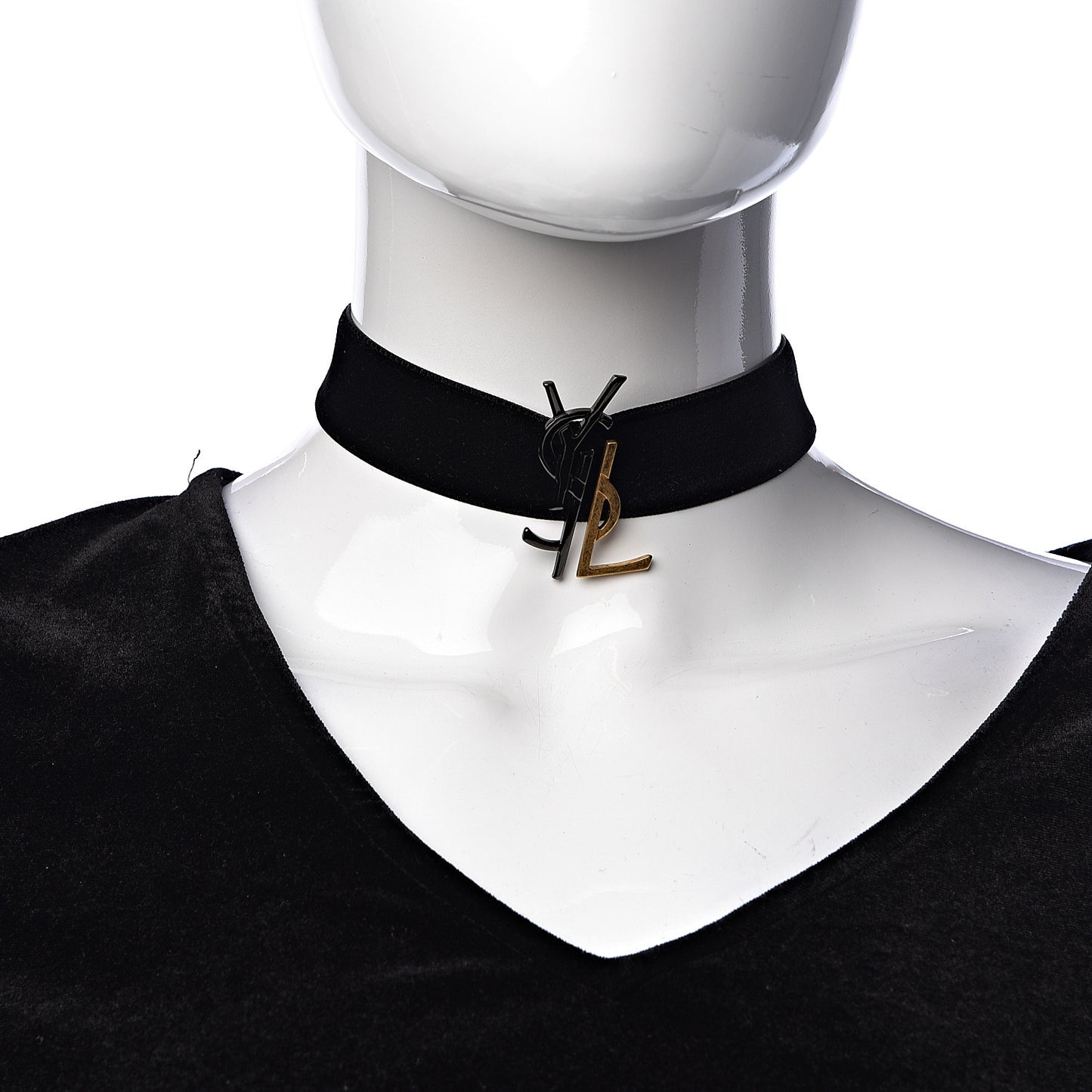 Velvet Monogram Choker Black