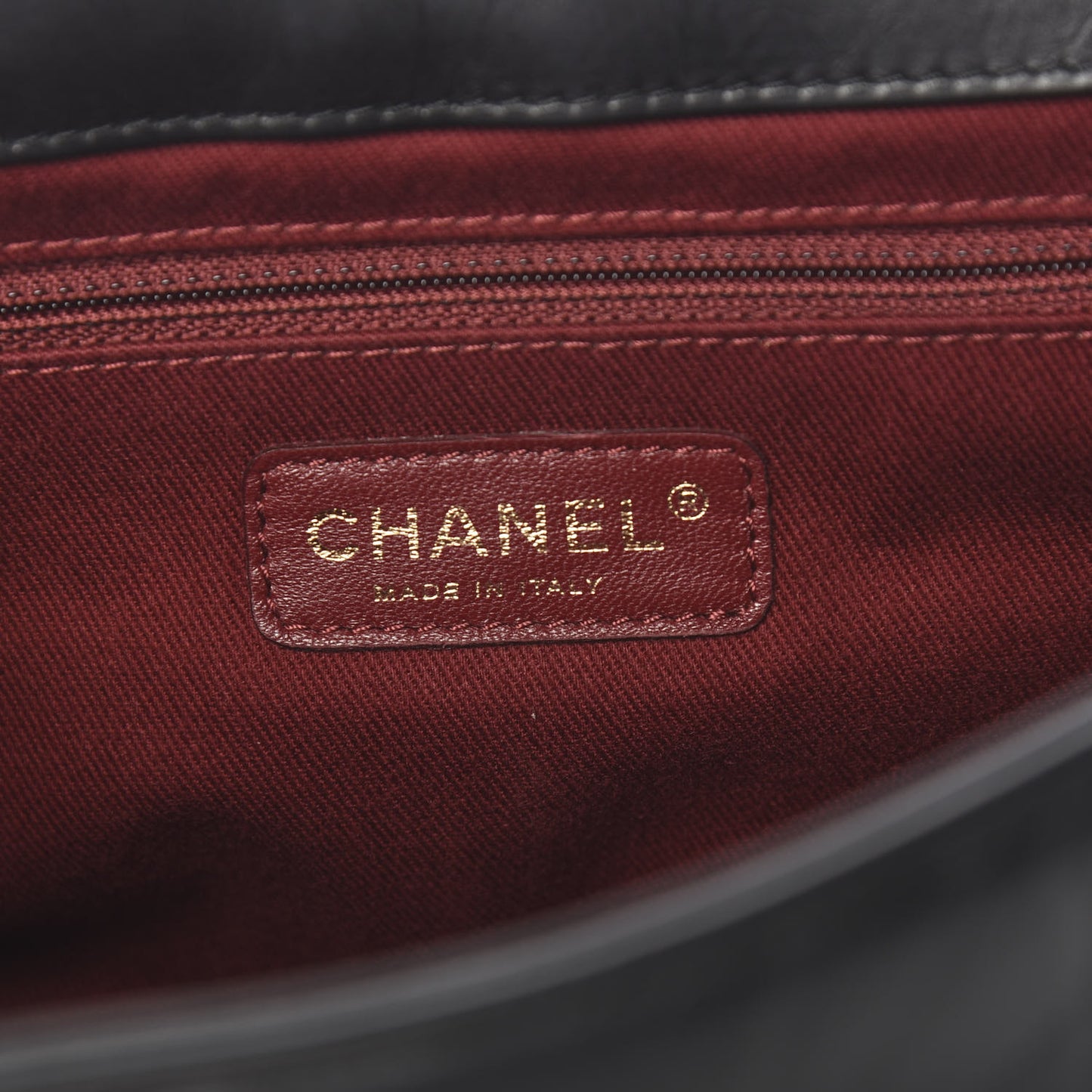 Aged Calfskin Quilted Medium Pondichery Flap Black