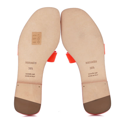 Hermes Suede Goatskin Oran Sandals 38.5 38.5 Rouge Vif 5 of 9