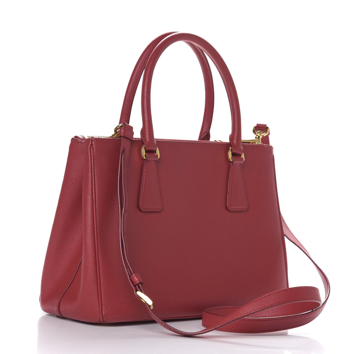 Prada Saffiano Small Galleria Double Zip Tote Cerise 2 of 8