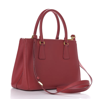 Prada Saffiano Small Galleria Double Zip Tote Cerise 2 of 8