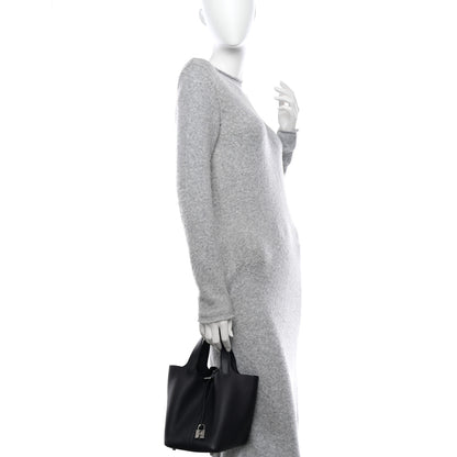 Hermes Taurillon Clemence Picotin Lock 18 PM Bleu Nuit 2 of 11