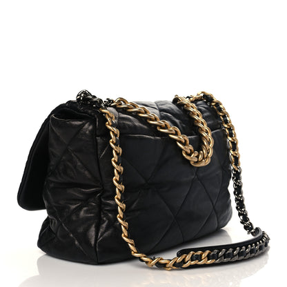 Chanel Lambskin Quilted Maxi Chanel 19 Flap Black 3 of 10